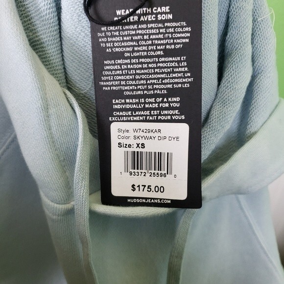 Hudson Women's NWT Skyway Dip Dye Blue Hombre Hoodie Size XS - Picture 10 of 12